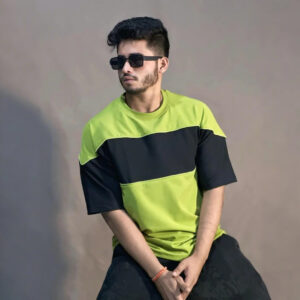 Premium Chest Contrast Drop Shoulder t-shirt | Wallow